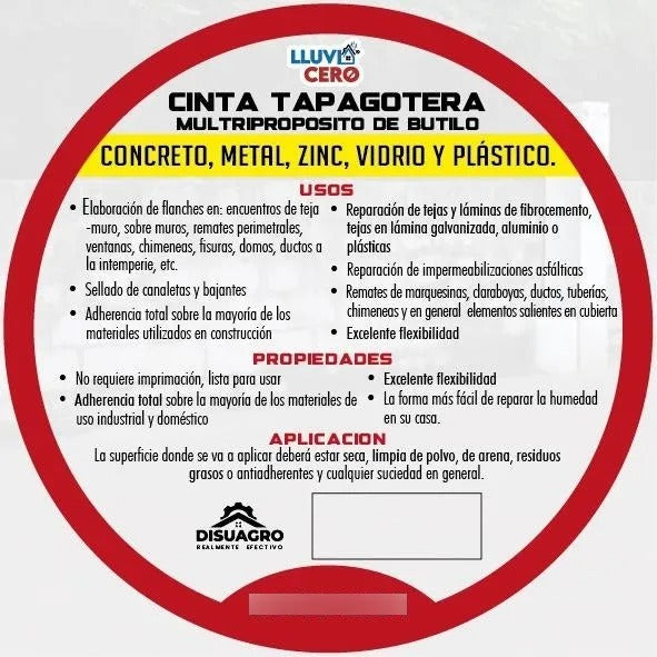 CINTA TAPAGOTERAS LLUVIA CERO