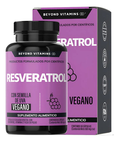 RESVERATROL 100% Vegano Con Pimienta Negra 180 Cápsulas Sin Sabor
